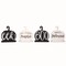 Transpac MDF Black/White Pumpkin Decor Set of 4, Halloween Decorative Objects, Multicolor Wood Figurines, Indoor Tabletop, 7.5in